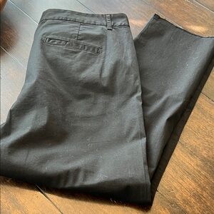 Nili Lotan black cropped chinos with unfinished hem